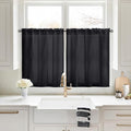 HOMEIDEAS Halloween Non-See-Through Black Privacy Sheer Kitchen Curtains by HOMEIDEAS