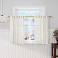 Nanspring Cream Short Linen Kitchen Curtains 36 Inch Length, Over Sink Light by Nanspring