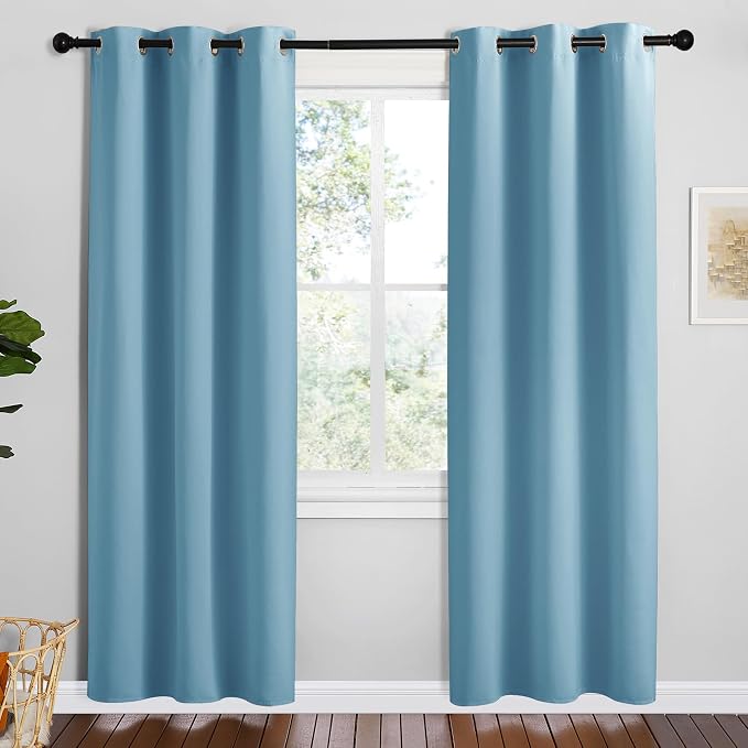 NICETOWN Teal Blue Blackout Curtains 78 inches Length by NICETOWN