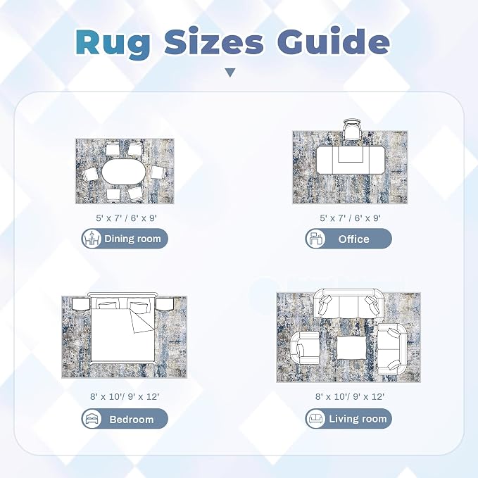 pmtsns Area Rugs 9x12 for Living Room: Washable Rug Modern Abstract Neutral - Image 8