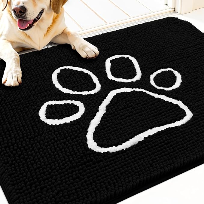 OLANLY Dog Door Mat for Muddy Paws 32x20, Paw Print Design, Absorbs Moisture by OLANLY