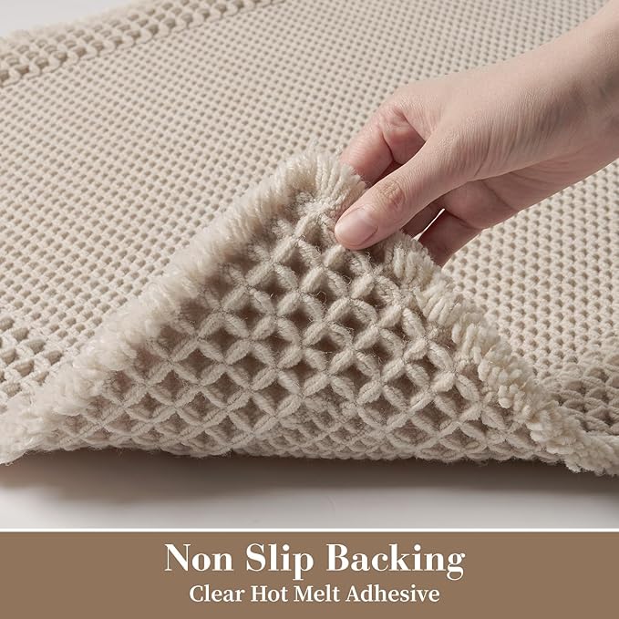 RESARE Waffle Bath Mat for Bathroom Non Slip Bathroom Rugs 17x24 Pale Beige | - Image 4