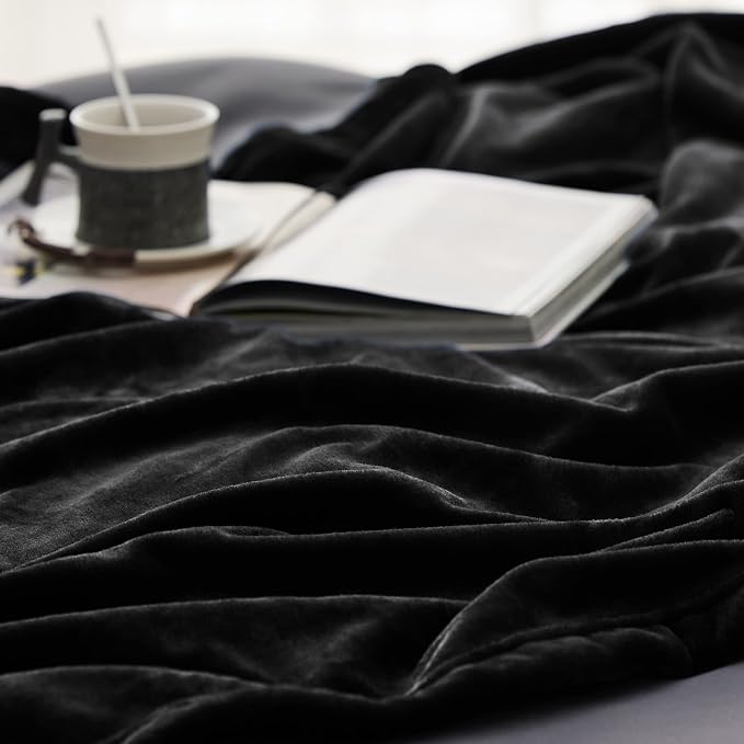 Bedsure GentleSoft Fleece Bed Blankets Large Size Black - Image 5