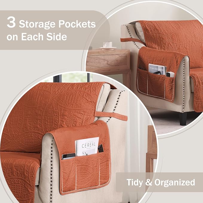 Quilted Grand Sofa Covers Washable, Couch Cover - Image 5