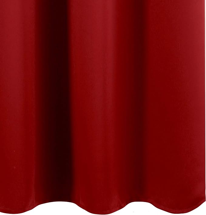 LEMOMO Red Blackout Curtains/52 x 63 Inch/Set of 2 Panels Room Darkening - Image 9