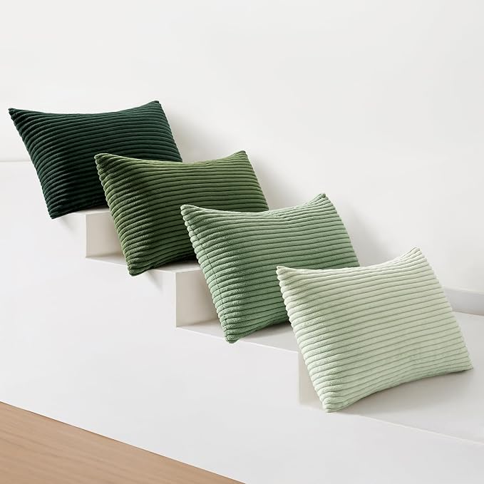 MIULEE Boho Farmhouse Sage Green Throw Pillow Covers 12x20 Inch Set of 4 - Image 5