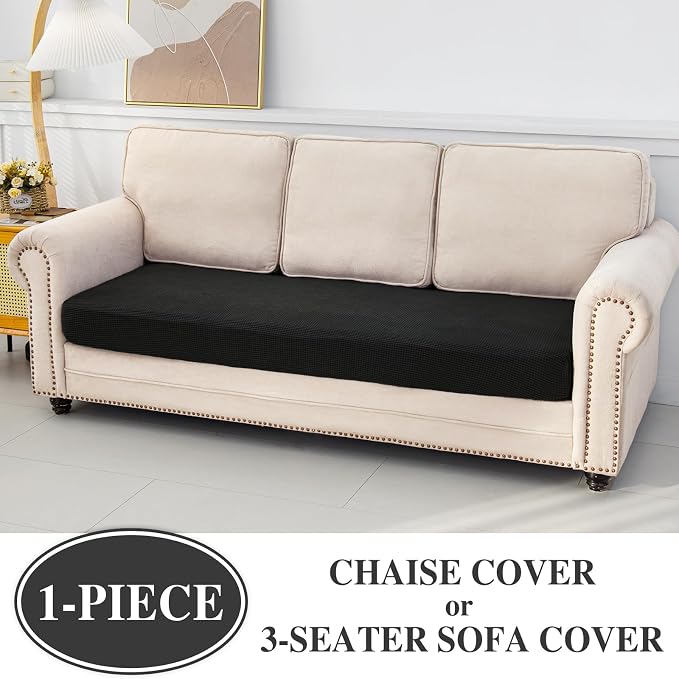 Couch Cushion Cover Chaise Lounge Cover Washable Separate Seat Chaise Couch - Image 3