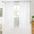 BGment White Linen Curtains 54 Inch Length by BGment