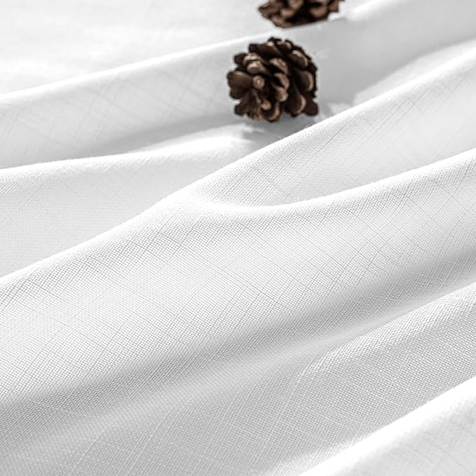 MIULEE White Linen Curtains 90 Inch Long 2 Panels - Image 2