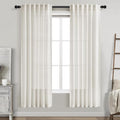 Cream Semi Sheer Linen Curtains 72 Inch Length by Nanspring