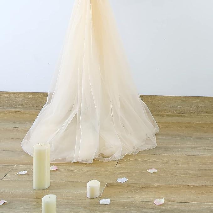 10ft x 12ft Champagne Tulle Backdrop Curtain - Image 7