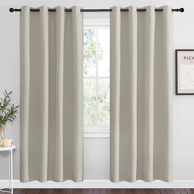 NICETOWN Natural Room Darkening Curtains 78" Long by NICETOWN