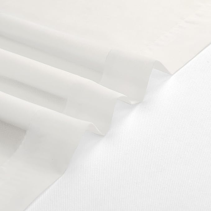 Lecloud 14 Inch Ivory Sheer Curtains Valance 2 Pieces, Cafe Kitchen Curtain - Image 9