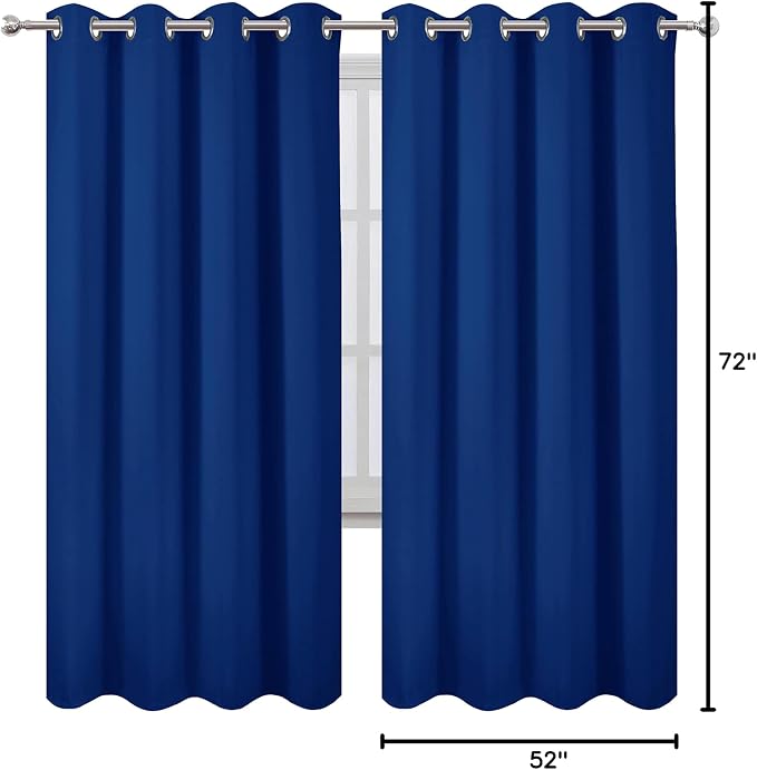 LEMOMO Blackout Curtains 52 x 72 inch/Royal Blue Curtains Set of 2 - Image 9