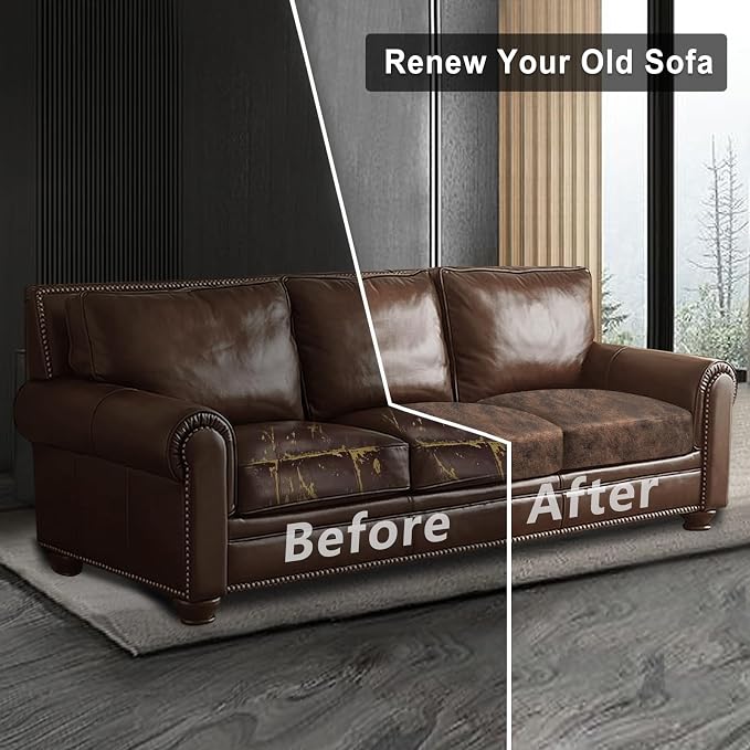 Leather Look Couch Cushion Covers Sofa Seat Slipcovers Sets Couches Furniture - Image 7
