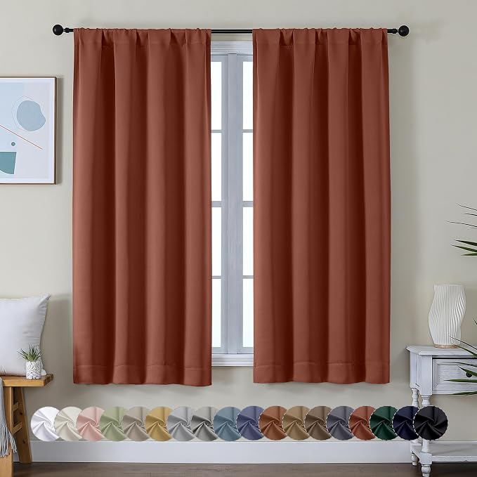 Simplebrand Ava Terracotta Blackout Curtains by Simplebrand