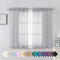 Aiyufeng Light Grey Sheer Curtains 45 Inch Length 2 Panels Set, Light Filtering by Aiyufeng