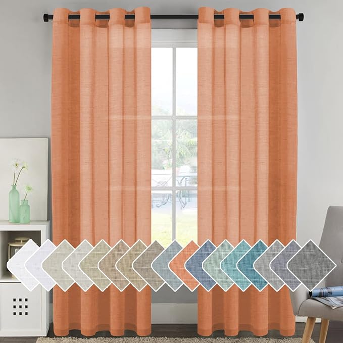 H.VERSAILTEX Linen Curtains Natural Linen Blended Curtain Panels by HVERSAILTEX