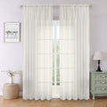 Lecloud Ivory Sheer Curtains 90 Inches Long 2 Panels, Light Filtering Airy by Lecloud