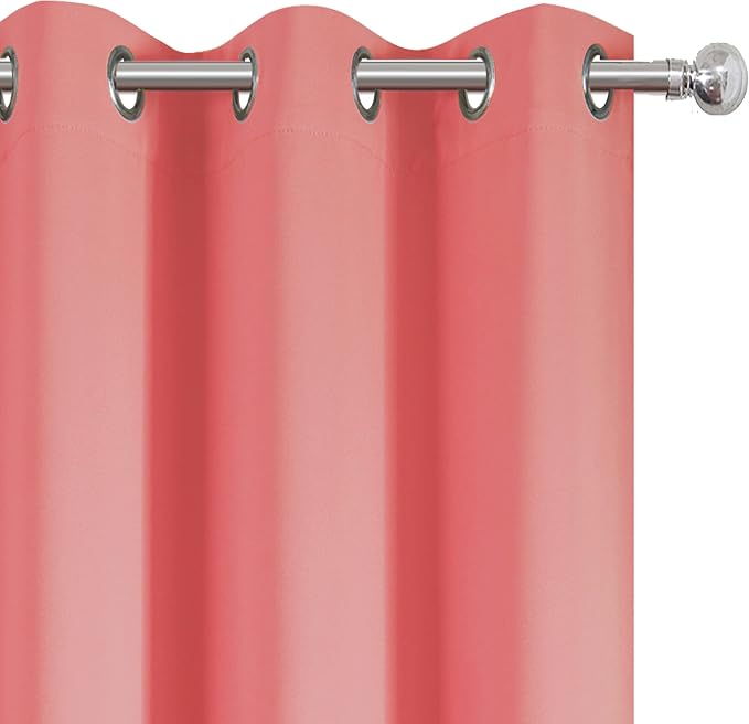 LEMOMO Blackout Curtains 42 x 84 inch/Coral Curtains Set of 2 Panels/Thermal - Image 6