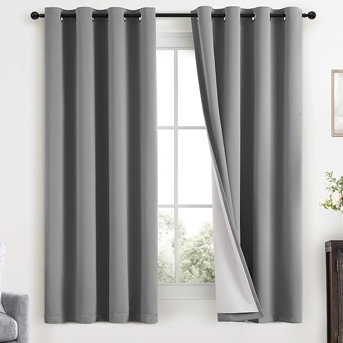 Yakamok Dove Grey 100% Blackout Curtains Grommet Window Treatments by Yakamok