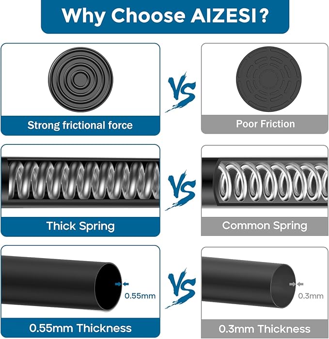 AIZESI 5/8 Inch Spring Tension Curtain Rods - Image 3