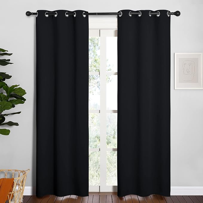 NICETOWN Blackout Draperies Window Curtain Panels, Autumn/Winter Thermal - Image 2