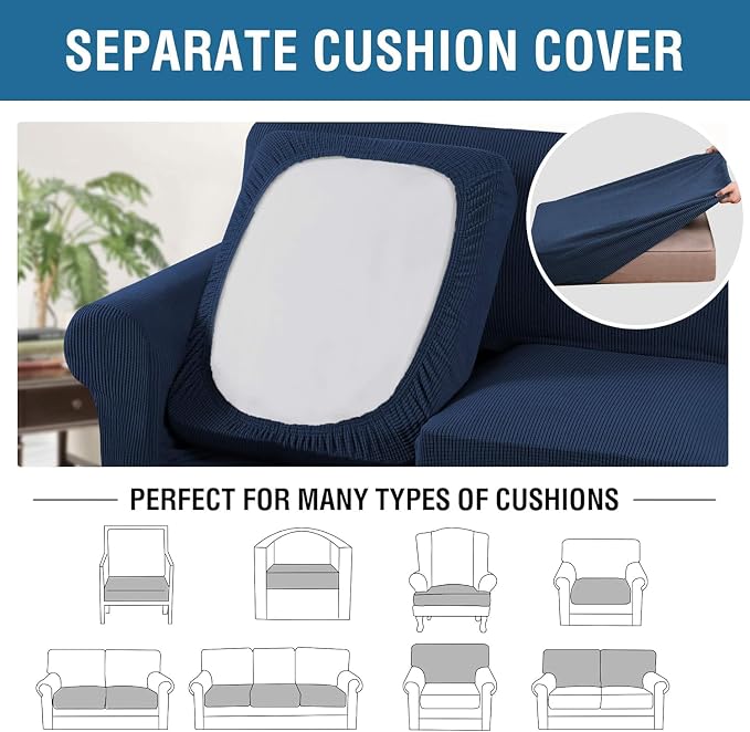 H.VERSAILTEX 4 Piece Stretch Sofa Covers - Image 5