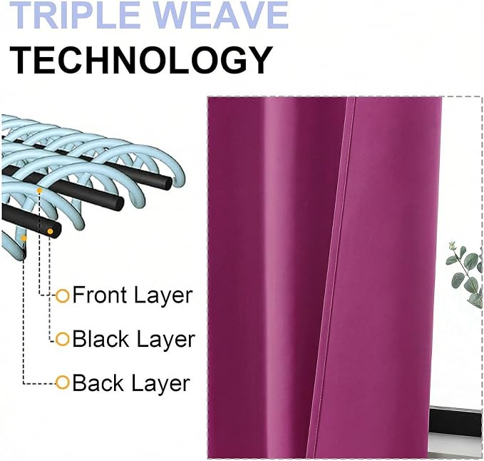 Simplebrand Ava Hot Pink Blackout Curtains - Image 5