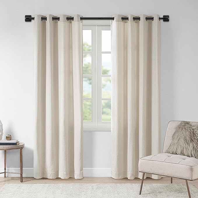 UIOSANRT Curtain Rods for Windows 28 to 48 inch, 5/8" Diameter Black Warp - Image 6