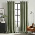MIULEE Velvet Curtains Sage Green Elegant Grommet Curtains Thermal Insulated by MIULEE