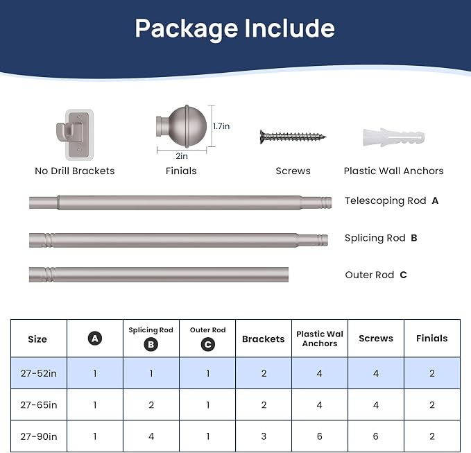 ENJOYBASICS No Drill Curtain Rods - Image 7