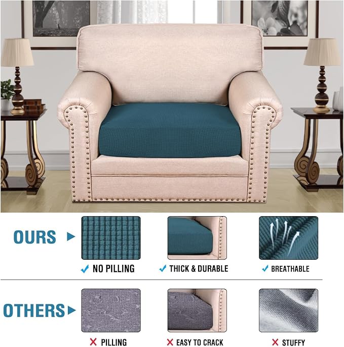 H.VERSAILTEX Super Stretch Individual Seat Cushion Covers Sofa Covers Couch - Image 2