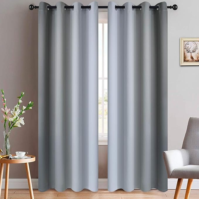Yakamok Light Blocking Ombre Curtains, Room Darkening Grommet Window Drapes by Yakamok