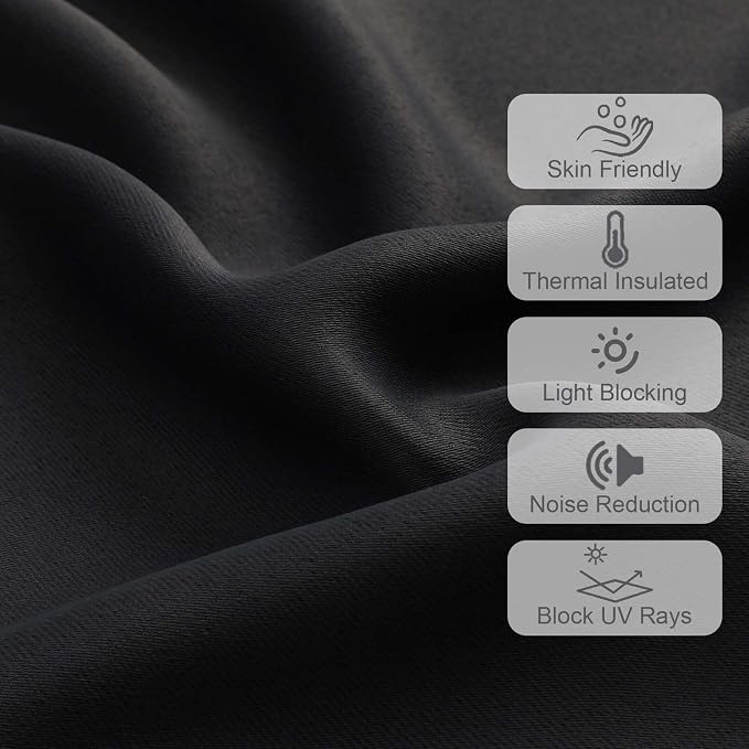 Chyhomenyc Black Valances for Window, Room Darkening Short Curtains for Kitchen - Image 4