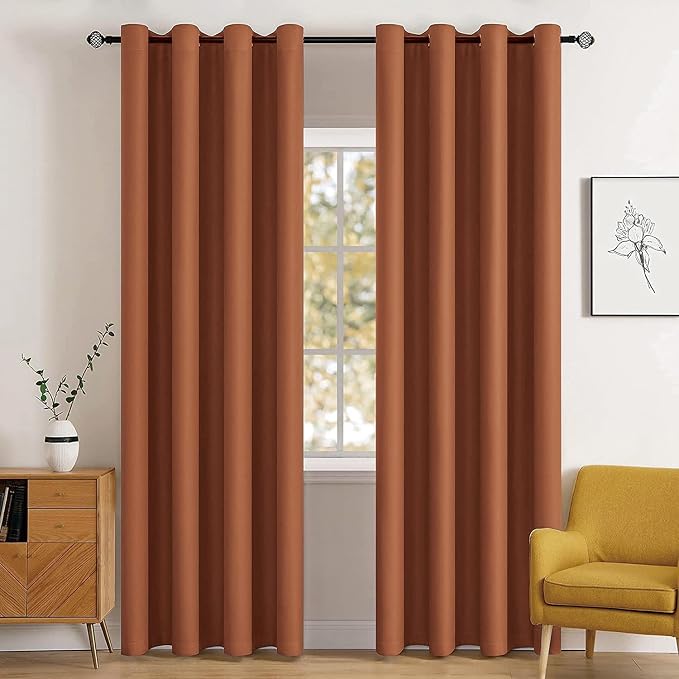 MIULEE Blackout Room Darkening Curtains Thermal Insulated Drapes Solid Window by MIULEE