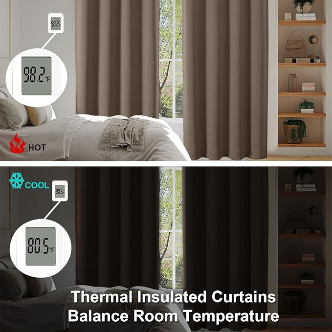 Simplebrand Ava Brown Blackout Curtains - Image 6