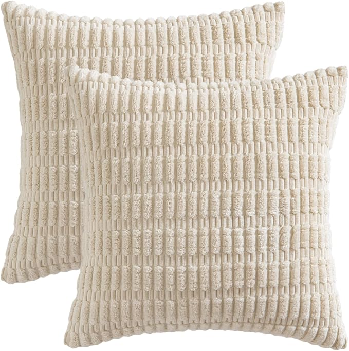 MIULEE Pack of 2 Corduroy Decorative Throw Pillow Covers 16x16 Inch Soft Boho - Image 6