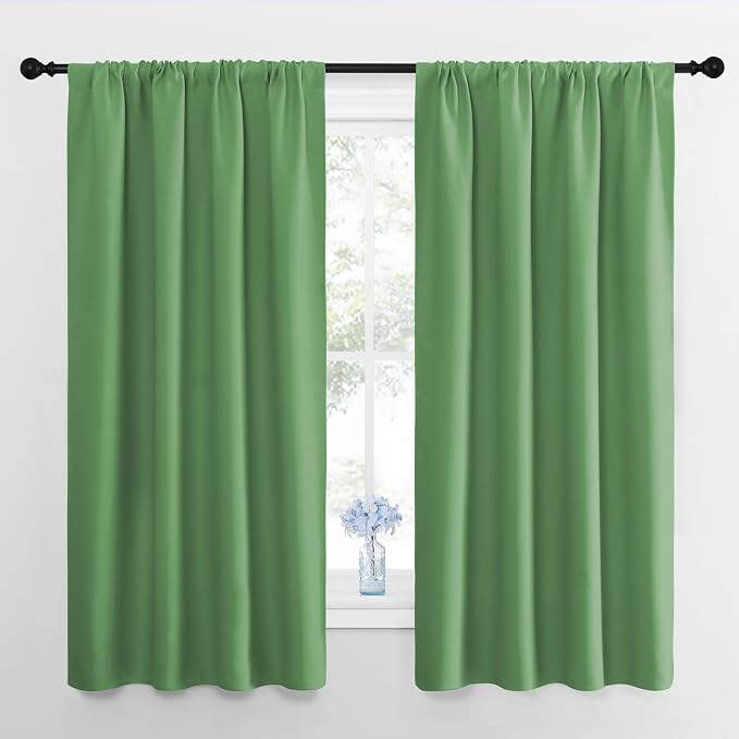 NICETOWN RV Blackout Curtains for Camper Windows, Froest Green, Short Blackout by NICETOWN