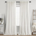 Nanspring Beige White Linen Curtains 84 Inch Length 2 Panels Set by Nanspring