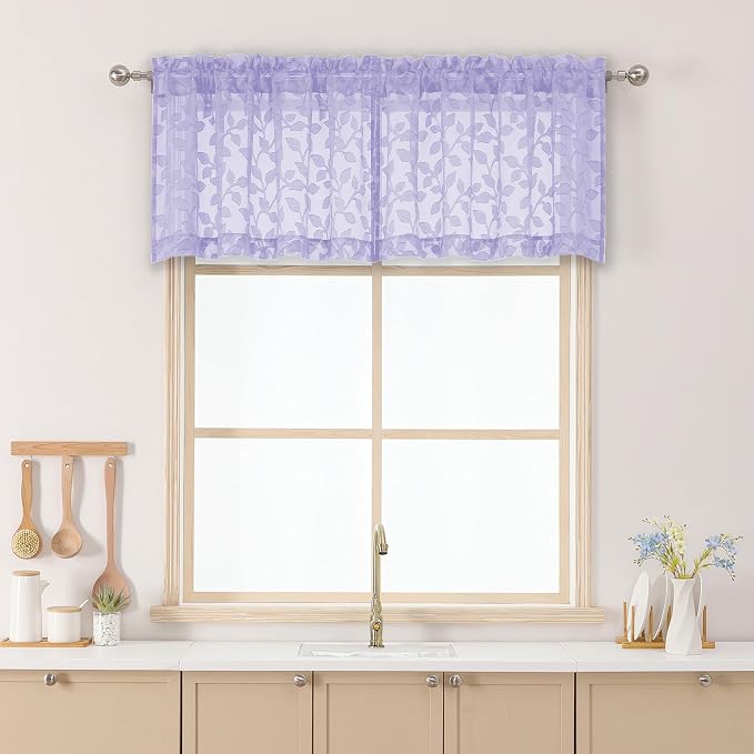 Chyhomenyc Light Purple Sheer Valances by Chyhomenyc