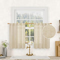LAMIT Small Cafe Linen Curtains 36 Inches Long, Semi Sheer Light Filtering by LAMIT