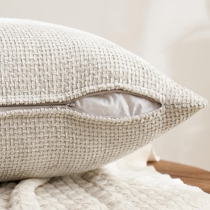 MIULEE Pack of 4 Couch Throw Pillow Covers 20x20 Inch Neutral Beige/Brown Soft - Image 7