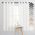 NICETOWN Linen Sheer Curtains Flax Textured, Grommet Top Casual 63" Long Thick by NICETOWN