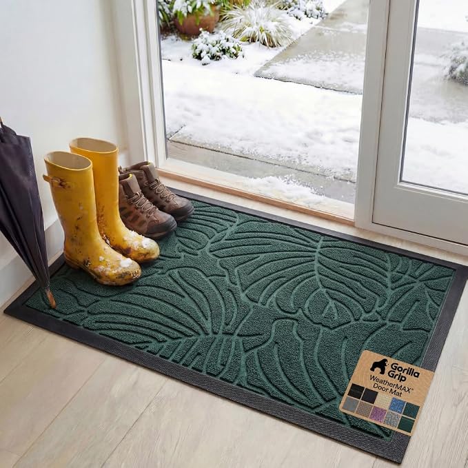 GORILLA GRIP 100% Waterproof All-Season WeatherMAX Doormat, US Designed Natural by GorillaGrip