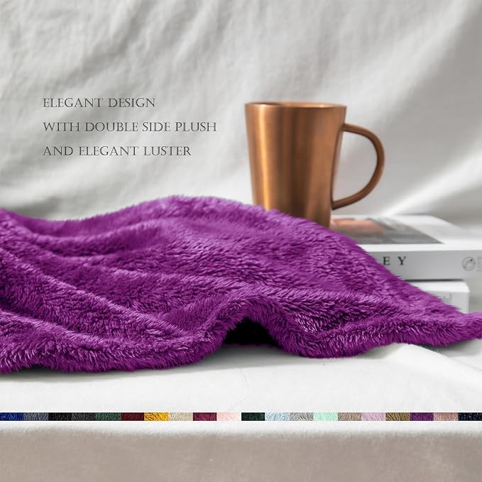 Exclusivo Mezcla Plush Fuzzy Fleece Throw Blanket Extra Large, Super Soft - Image 6