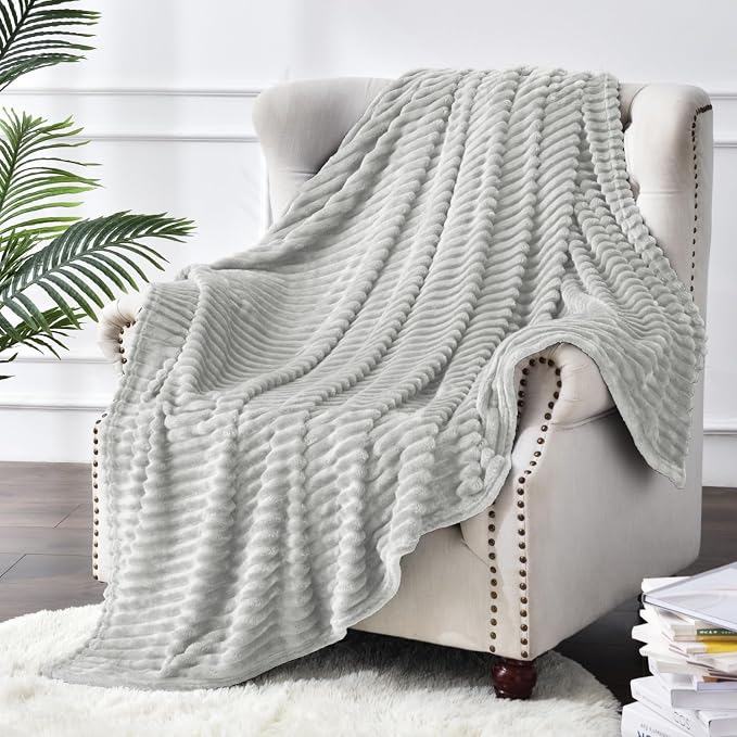 BEDELITE Fleece Blanket Twin Size – 3D Ribbed Jacquard Soft and Warm Decorative - Image 7