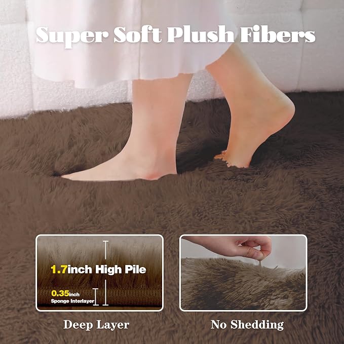8x10 Area Rugs for Living Room: Fluffy Shag Soft Washable Rug Large Fuzzy Plush - Image 2