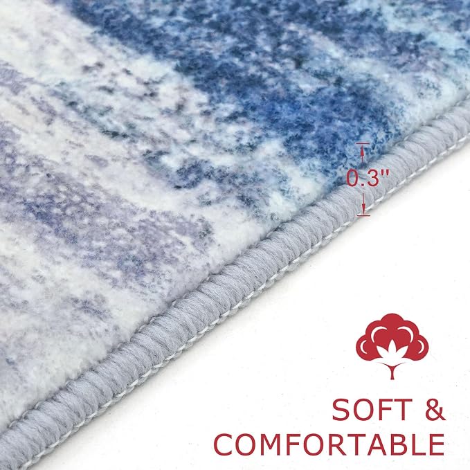 KOZYFLY Washable Area Rug 5x7 Modern Ombre Thin Rugs - Image 2