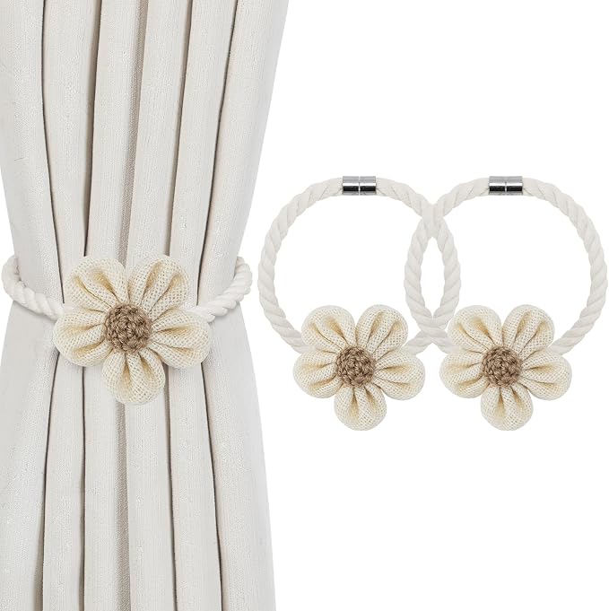 KLOGTSIND Magnetic Curtain Tiebacks, 2 Pack Flower Curtain Holdbacks by KLOGTSINDDirect